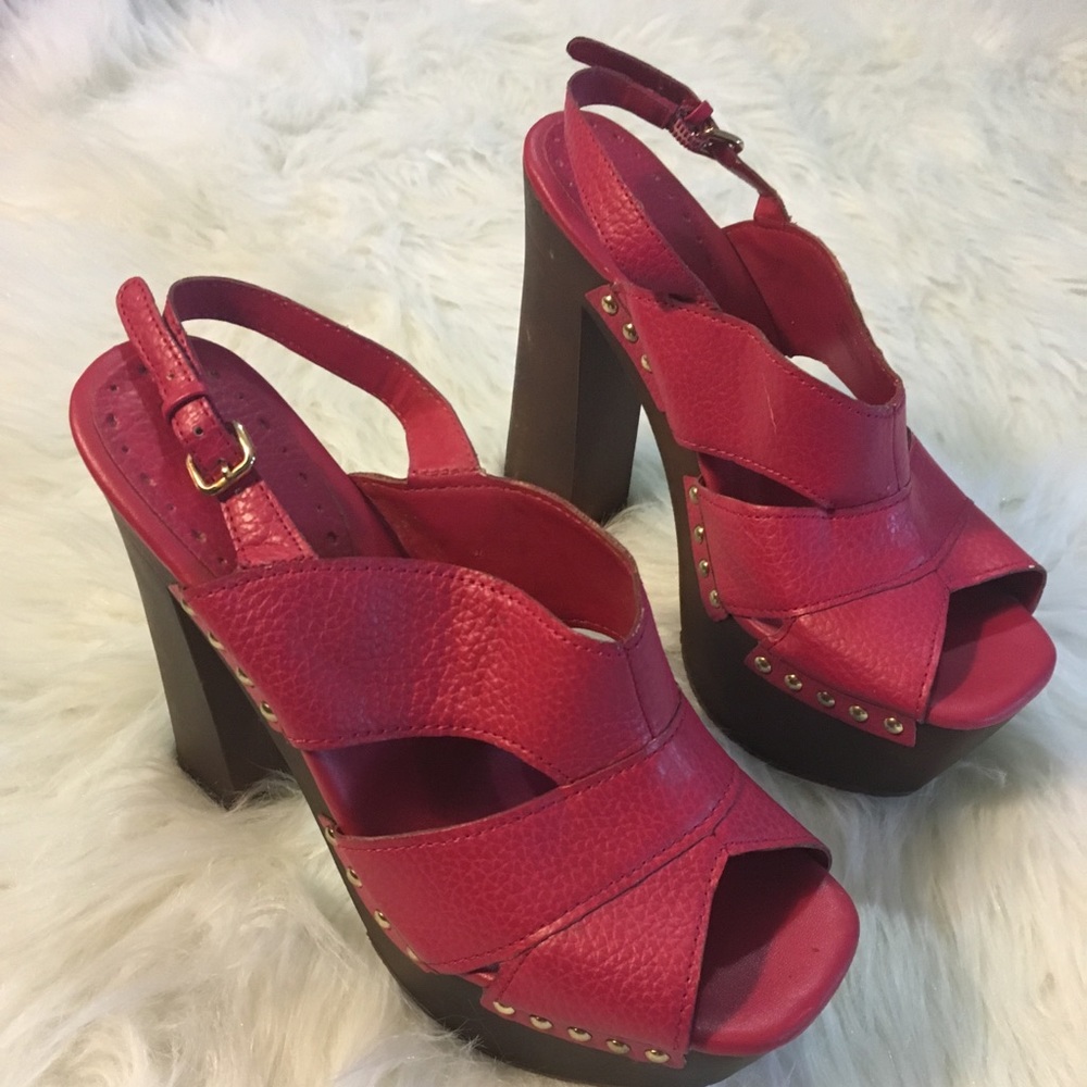 BCBGeneration Pink Studded Wooden Platform